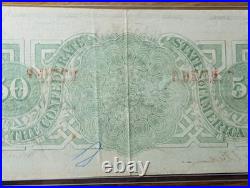 Confederate States of America $50 April, 1863 Richmond Civil War Banknote, Nice