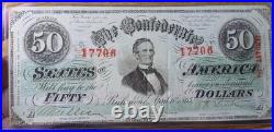 Confederate States of America $50 April, 1863 Richmond Civil War Banknote, Nice