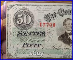 Confederate States of America $50 April, 1863 Richmond Civil War Banknote, Nice