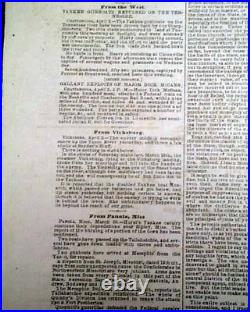 Confederate States of America CHARLESTON South Carolina Civil War 1863 Newspaper