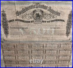 Confederate States of America CSA 1st Series $500 Civil War Loan Bonds Set
