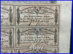 Confederate States of America CSA 1st Series $500 Civil War Loan Bonds Set