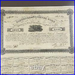 Confederate States of America Loan Bond 1000 1861 / 1879 Civil War #803 COA