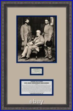 Confederate States of America Original 1862 40 Dollar War Bond Receipt Framed
