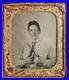 Confederate Tintype 6th Plate Cavalryman Published Double Armed In Battle Shirt