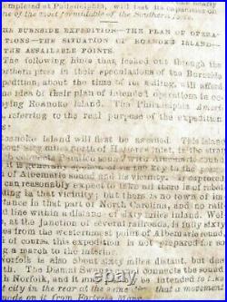 Confederate Virginia CIVIL War News Roanoke Island And Pea Ridge Battles