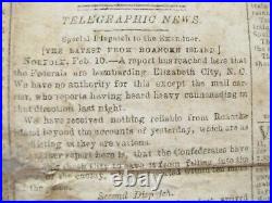 Confederate Virginia CIVIL War News Roanoke Island And Pea Ridge Battles