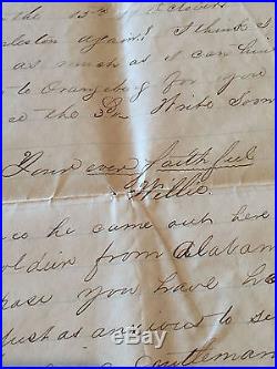 Confederate letter written by Sgt Maj McKewn of Palmetto Sharpshooters Civil War