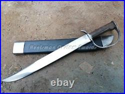 Custom Made American Civil war Confederate BOWIE /D Guard In Forge Spring steel