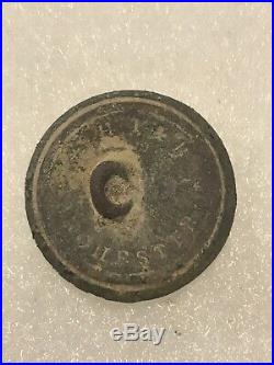 Dug Civil War Confederate Cavalry Button HT&B Manchester backmark