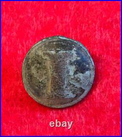 Dug Civil War Confederate Infantry Button-Rare Casting Flaw-NO SHANK HOLE