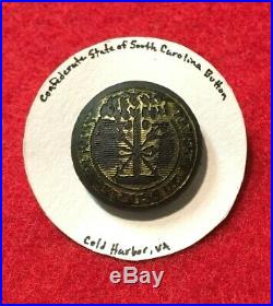 Dug Civil War Relic Confederate South Carolina Vest Size Button Cold Harbor VA
