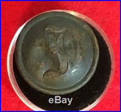 Dug Civil War Relic Confederate William Byrd Infantry Button-RARE