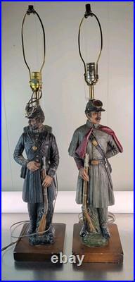 Dunning Industries Inc Civil War Union and Confederate Soldier Table Lamps
