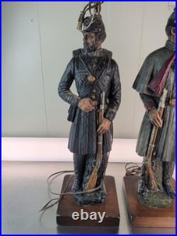 Dunning Industries Inc Civil War Union and Confederate Soldier Table Lamps