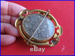 Estate Hair Pin Pendant Brooch Jewelry Ambrotype Possibly Confederate Civil War