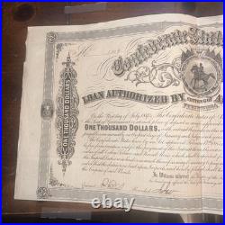 Feb 17th 1864 $1000 2nd Series Confederate States of America Civil War Bond