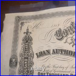 Feb 17th 1864 $1000 2nd Series Confederate States of America Civil War Bond