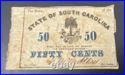Four Confederate States Currency Civil War Notes. South Carolina & Georgia