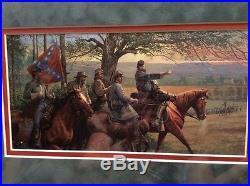 Framed Historical Art Print Confederate Civil War Scene by Dale Gallon 16x11