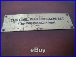 Franklin Mint Civil War Checkers Pieces Set Confederate Union Battles 22 Count