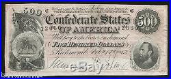G757 USA 500 dollars 1864 Confederate States of America Richmond Civil War