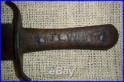 GREAT IDENTIFIED CIVIL WAR CONFEDERATE BOWIE KNIFE-8TH TEXAS CAVALRY-ANTIQUE