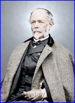General Johnston Confederate soldier officer Color Tinted Photo Civil War 06281