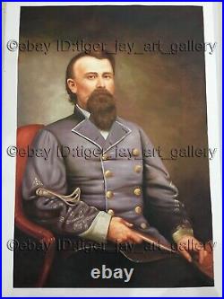 General Joseph O. Shelby Missouri Confederate Civil War Color Portrait Painting