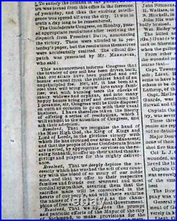 Great 1st Battle of Bull Run Manassas VA Civil War Confederate VA 1861 Newspaper