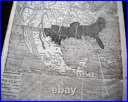 Great AMERICAN CIVIL WAR Current Union & Confederate States MAP 1862 Newspaper