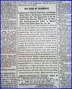 Great AMERICAN CIVIL WAR Current Union & Confederate States MAP 1862 Newspaper