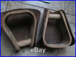 Great Pair of Antique Civil War HOODED CONFEDERATE STIRRUPS, Saddle, Cavalry