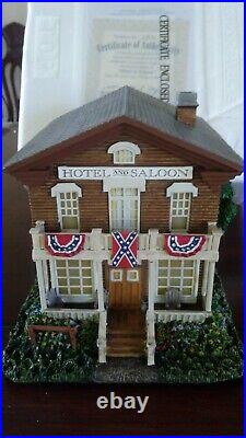 HAWTHORNE VILLAGE Civil War HOTEL & SALOON Lighted Building Confederate COA New