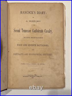 Hancock's Diary, Civil War, Second Tennessee Confederate Cavalry, 1887, Forrest