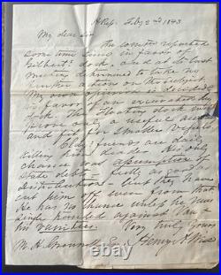 Henry A. Wise 1843 Autograph Letter Signed Civil War Confederate