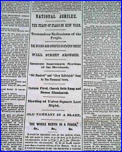 Historic Fall of Richmond Confederate Capital Civil War Ending 1865 Newspaper