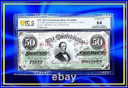 INA CONFEDERATE 1863 $50 US Paper Money Bank Note T-57 PF-12 Civil War PCGS 64