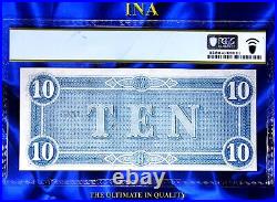 INA CONFEDERATE 1864 $10 Obsolete Currency Bank Note T-68 Civil-War PCGS 63 PPQ