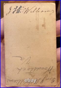 Ink inscribed ID'd Civil War confederate soldier CDV J. H. Williams, 7th Va Cav