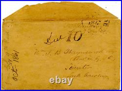 JAMES D BLANDING, Confederate Colonel 9th SC/Civil War Date Envelope Signed10656