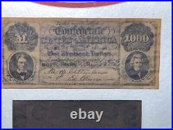 Jackson And Lee Framed Print With $1000 & Ten Cent Confederate Note