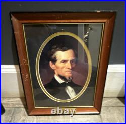 Jefferson Davis Civil War Confederate President Framed Portrait Brass Plaque 11
