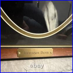 Jefferson Davis Civil War Confederate President Framed Portrait Brass Plaque 11