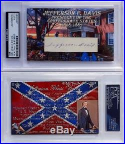 Jefferson Davis Confederate President #32 ESI Civil War PSA/DNA AUTOGRAPH CARD