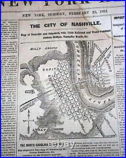 Jefferson Davis Confederate President Inauguration 1862 Civil War Map Newspaper