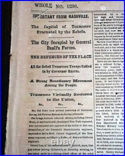 Jefferson Davis Confederate President Inauguration 1862 Civil War Map Newspaper