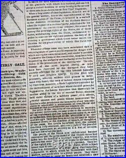 Jefferson Davis Confederate President Inauguration 1862 Civil War Map Newspaper