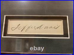 Jefferson Davis autograph signed Civil War Confederate President framed JSA