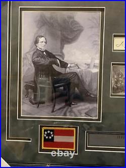 Jefferson Davis autograph signed Civil War Confederate President framed JSA